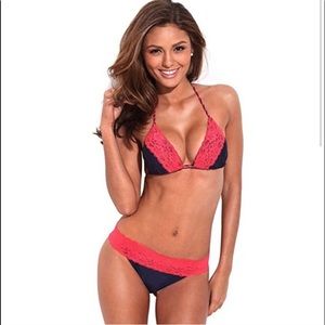 Relleciga Black and red triangle bikini size XL